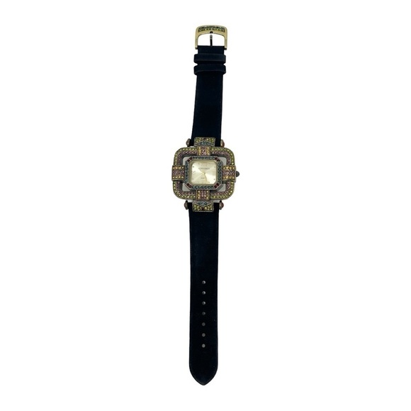 Heidi Daus Art Deco Swarovski Crystal Face Watch - Picture 4 of 8